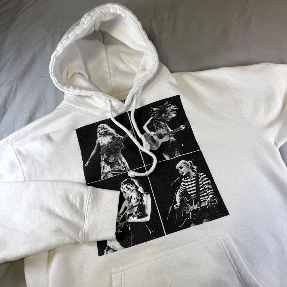 Taylor Swift The Eras Tour Hoodie Women's M Official Merch 2023 White Sweatshirt